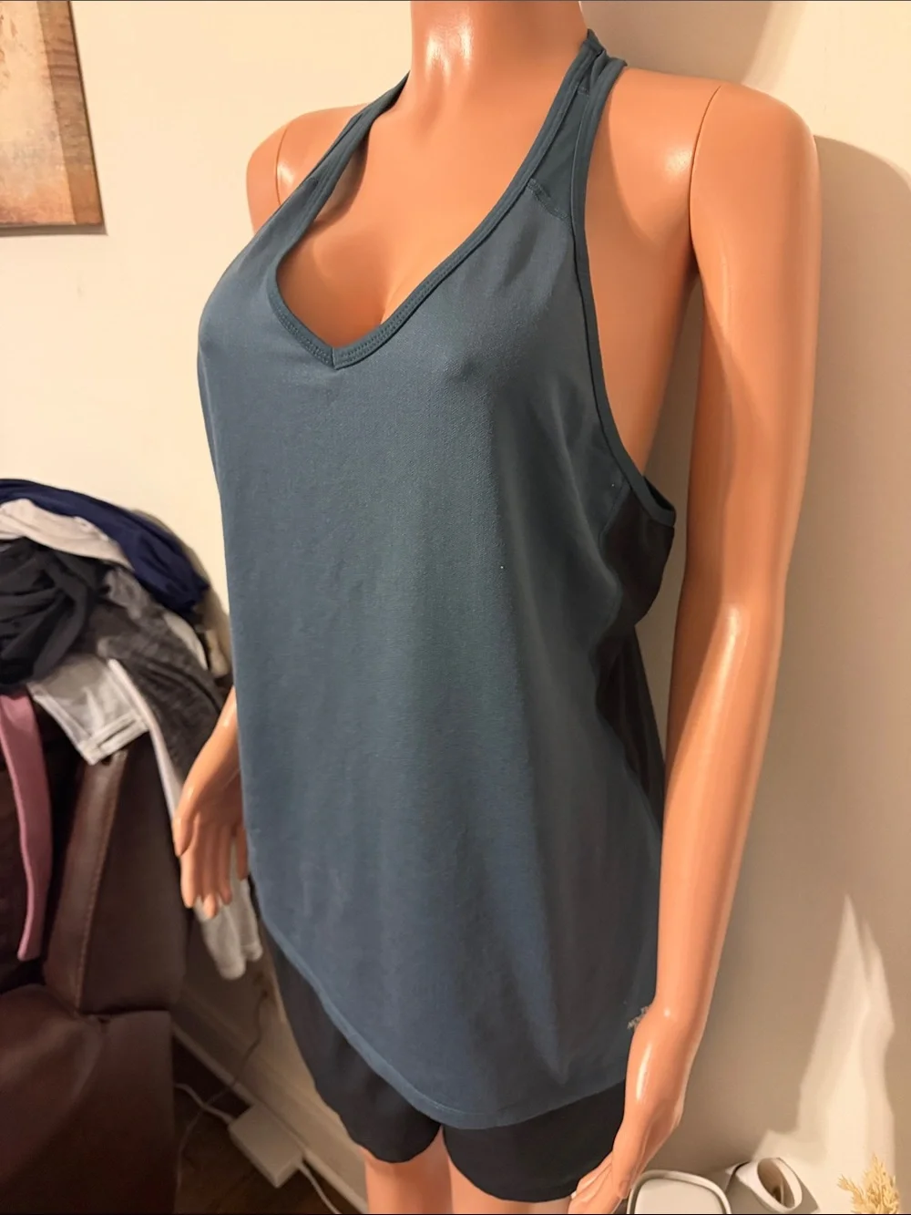 Women’s Blue Halter Active Tank Top - Picture 2 of 4